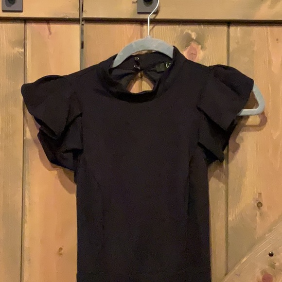 Lulus Splendor Black Backless Ruffle Bodycon Size Small - Picture 2 of 6